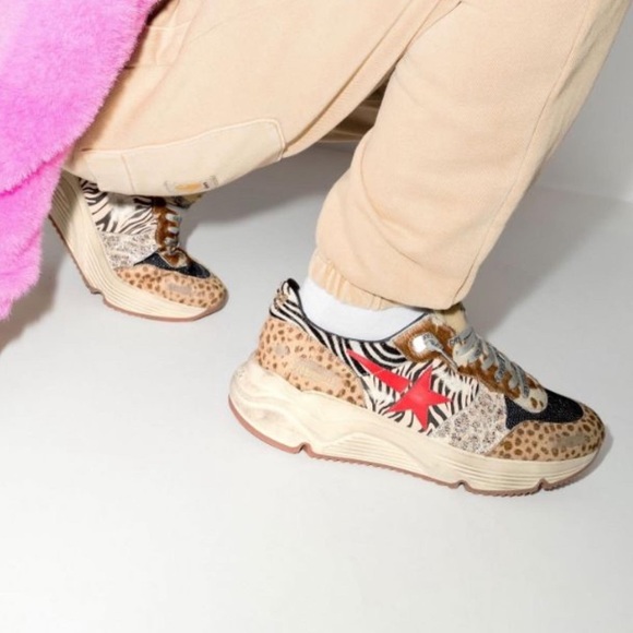 $695 Golden Goose Running Sole Sneakers in Animal-print Various Horsy EU 43 US10 - Picture 3 of 10